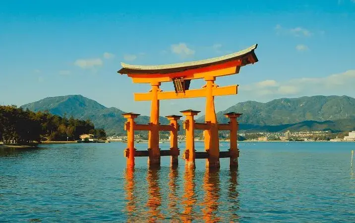 Shinto gate in water